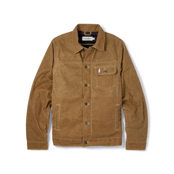 Huckberry x Grateful Dead Flannel-Lined Waxed Trucker Jacket Flint & Tinder S - Picture 2 of 14